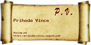 Prihoda Vince névjegykártya
